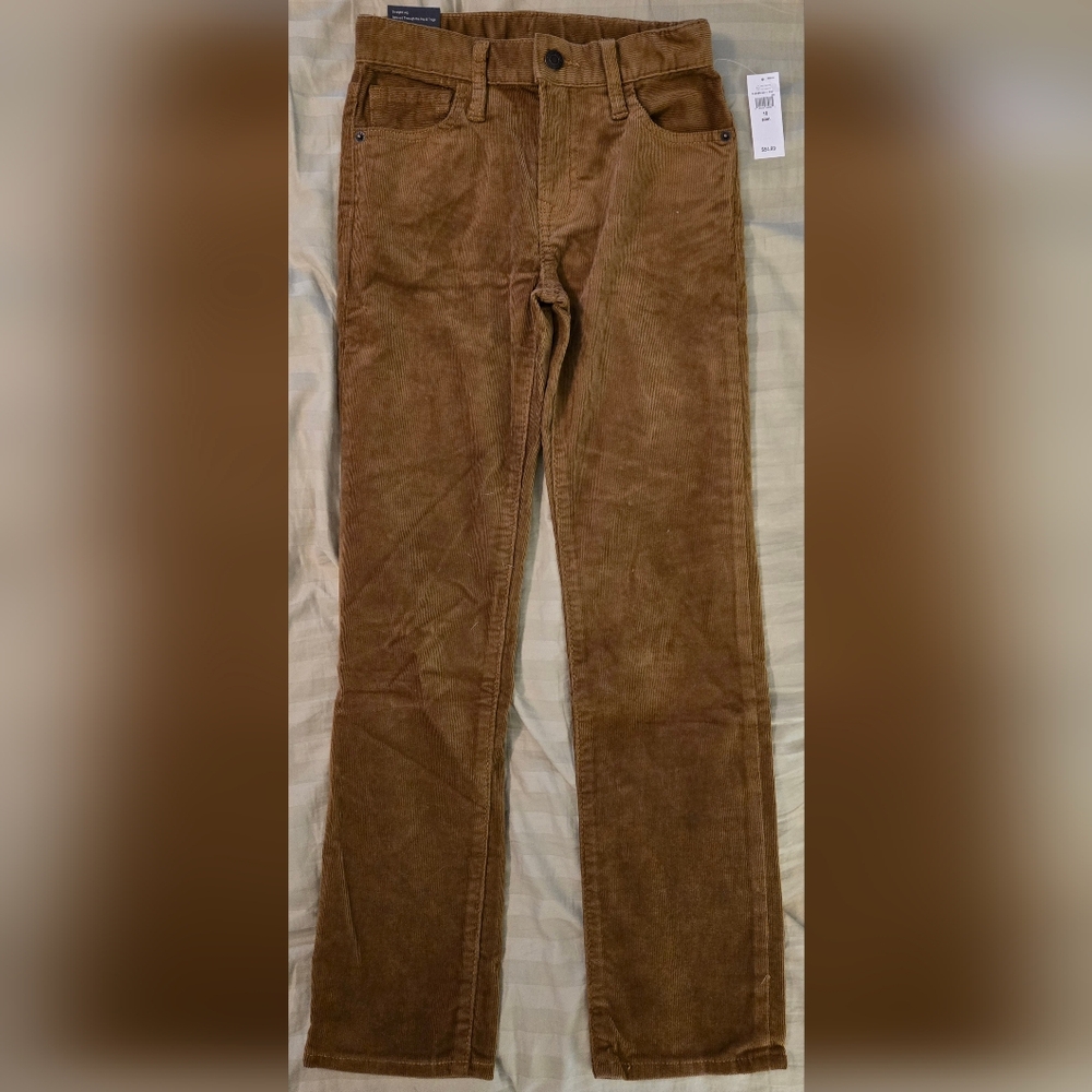 Gap Kids Boys Straight Leg Corduroy Pants, Size 10 Slim